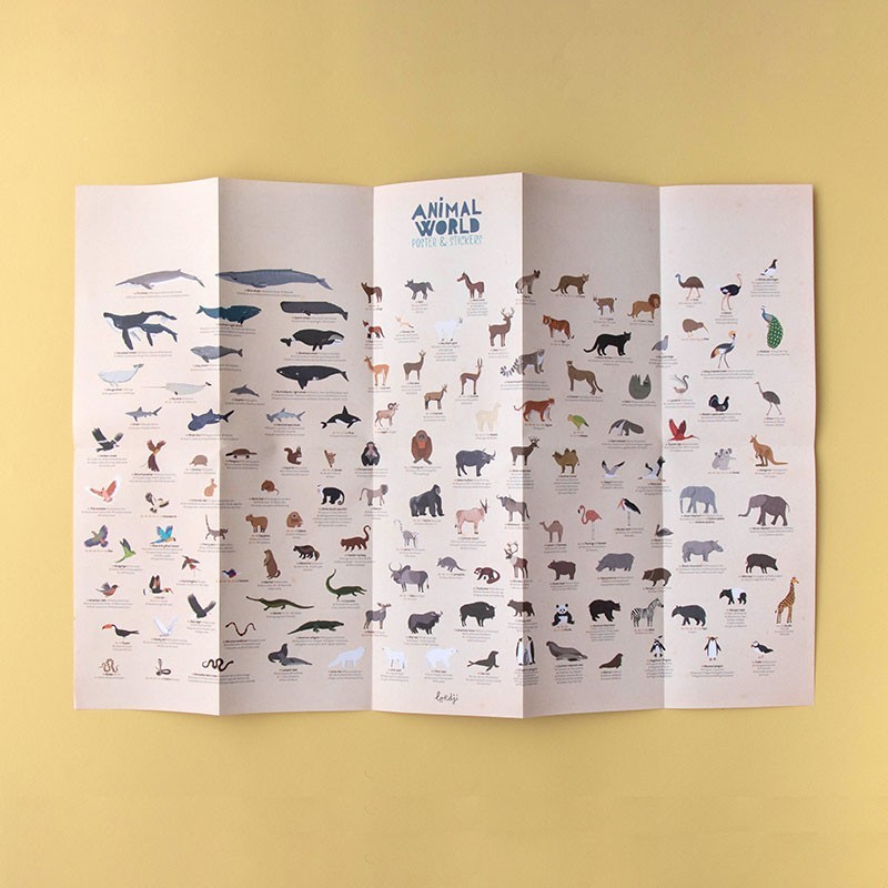 Poster &amp; stickers of animals of the world